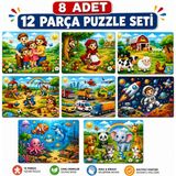 Maketçiniz 8 Adet Mega Set Ahşap+Eva Eğitici Bul Tak Montessori Zeka ve Motor Beceri Geliştirici Oyuncak