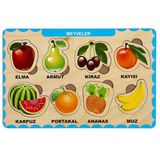 Maketçiniz Ahşap Meyve Bul Tak Montessori Eğitici Oyuncak 0-4 Yaş İçin 8 Parça