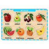 Maketçiniz Ahşap Tutmalı Eğitici Yapboz Meyveler