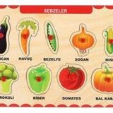 Maketçiniz Ahşap Tutmalı Eğitici Yapboz Sebzeler