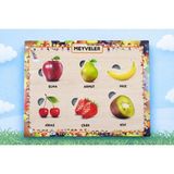 Maketçiniz Ahşap+Eva Eğitici Bul Tak Puzzle Meyveler Montessori Zeka ve Motor Beceri Geliştirici Oyuncak