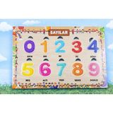 Maketçiniz Ahşap+Eva Eğitici Bul Tak Puzzle Sayılar Montessori Zeka ve Motor Beceri Geliştirici Oyuncak