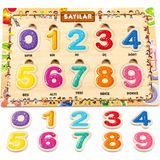 Maketçiniz Ahşap+Eva Eğitici Bul Tak Puzzle Sayılar Montessori Zeka ve Motor Beceri Geliştirici Oyuncak
