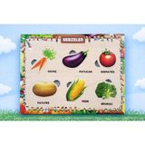 Maketçiniz Ahşap+Eva Eğitici Bul Tak Puzzle Sebzeler Montessori Zeka ve Motor Beceri Geliştirici Oyuncak