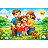 Maketçiniz Ahşap+Eva Puzzle Yapboz 12 Parça Aile