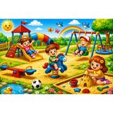 Maketçiniz Ahşap+Eva Puzzle Yapboz 12 Parça Park