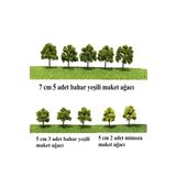 maketsunum 10 adet 5cm ve 7 cm yuvarlak formlu maket ağaç