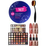 Makeuptime Porselen Fondöten 40'lı Far Paleti Mat Ruj Ve Kaşık Fırça Makyaj Seti