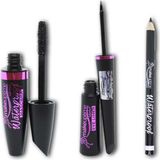 Makeuptime Siyah Rimel Eyeliner ve Göz Kalemi Seti Suya Dayanıklı 3'lü Makyaj Seti