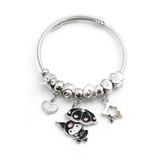 MakeWell Çocuklara uygun Kuromi Hello Kity Stitch Panda Yıldız Tasarımlı Çelik Charm Bileklikler