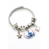 MakeWell Çocuklara uygun Kuromi Hello Kity Stitch Panda Yıldız Tasarımlı Çelik Charm Bileklikler