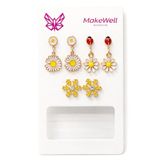 MakeWell Çoklu Küpe Seti Kız Kuromi Stitch Tom ve Jerry Kedi Baykuş Sol Anahtarı Figürlü Rose Gold Çoklu Küpe