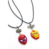 MakeWell Iron Man Kaptan Amerika Spider Man Batman Stitch Kuromi My Melodi Tasarımlı İpli Çocuk Kolyeleri