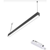 Maki Aydınlatma 200 cm Acil Kitli Linear Sarkıt Armatür Aydınlatma - ANTRASİT KASA - 6500K - Beyaz