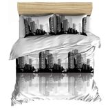 Maki City 200x220 cm 2 Adet 50x70 cm %100 Pamuk Çift Kişilik Nevresim ve Yastık Kılıfı Seti