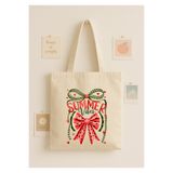 Maki Craft Summer Vibes Karpuz Fiyonk Baskılı Bez Çanta – Renkli Yaz Temalı Tote Bag