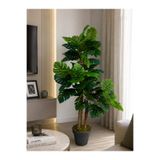 MAKİ DEKOR YAPAY AĞAÇ DEKORATİF MONSTERA AĞACI YOĞUN YAPRAKLI 3 GÖVDELİ 120 CM