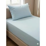 Maki Home %100 Pamuklu Buz Mavisi 90X190+50X70 Cm Tek Kişilik Lastikli Çarşaf Takımı
