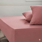 Maki Home %100 Pamuklu Gül Kurusu 120X200+50X70 cm Tek Kişilik Lastikli Çarşaf Takımı - 120 x 200