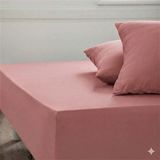 Maki Home %100 Pamuklu Gül Kurusu 90X190+50X70 cm Tek Kişilik Lastikli Çarşaf Takımı - 50 x 70 cm