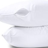 Maki Home 2 Adet Beyaz 50x70 Fermuarlı Sıvı Geçirmez Yastık Koruyucu Kılıf Alez