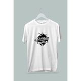 Maki Home Kaliteli Penye Kadın Erkek Unisex Yetişkin Baskılı Beyaz Gri Siyah Tshirt Adventure Doğa Macera - XL