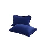 Maki Home Makiteks Yüzde Yüz Pamuklu Lacivert Fırfırlı İki Adet 50x70 Yastık Kılıfı Seti