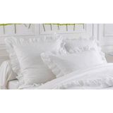 Maki Pamuklu Fırfırlı Beyaz Flat Iki Adet 50 x 70 cm Yastık Kılıfı - 50x70