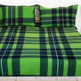Maki Pazen Flanel Yeşil Ekose 100x200 cm %100 Pamuk Tek Kişilik Lastikli Çarşaf Takımı