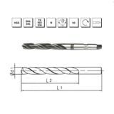 Makina Takım HSS 345 RN DIN Mors Konik Saplı Matkap Ucu 24.5mm - MTE B00004002450
