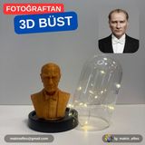 Makinafleo Işıklı Fanuslu Mustafa Kemal Atatürk Büstü (9cm)