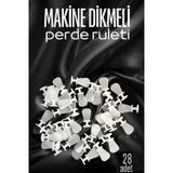 Makine Dikmeli Perde Düğmesi Korniş Ruleti - 28 Adet