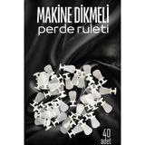 Makine Dikmeli Perde Düğmesi Korniş Ruleti - 40 Adet