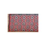 Makine Dokumasi Baklava Desenli 3 Mekik Kaliteli Kalin Kilim, Kirmizi-Beyaz