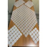 Makine Işi Iğne Oyası Salon Takımı 17 Parça - krem - 70x70cm