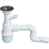 Makinesi Gideri Için Körüklü Sifon, Koku Önleyici Taslı, Lavabo Bağlantılı