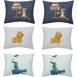 Makiteks %100 Pamuk 57 Tel Dokuma 6 Adet 50X70 Yastık Kılıfı Süper Seti - Mavi