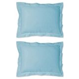 Makiteks %100 Pamuklu Volanlı Süs Dikişli Su Mavisi 2 Adet 50x70 Yastık Kılıfı