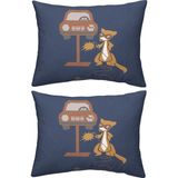Makiteks Pamuk 57 Tel Dokuma Makiteks 2’li 50X70 Yastık Kılıfı - Lacivert