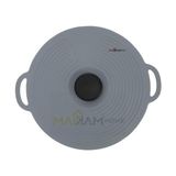 Makkam Silikon Tencere Kapağı, Tava Kapağı, Isı Koruyucu, Vakumlu Kapak, Muhafaza Kapağı (Gri, 28CM) - standart