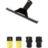 Mako Design Karcher Uyumlu Sc 1, Sc 2,sc 3, Sc 4 Buharlı Süpürge Temizleyici Cam Silme Aparatı & Yuvarlak Fırça Seti