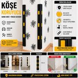 MAKPLASTİK FİTİL PROFİL A 304 Araç Kapı Koruyucu Kauçuk Kolon Otopark Köşe Koruyucu Siyah 4 Adet x 90 cm