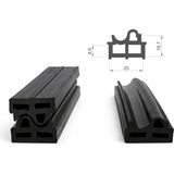 MAKPLASTİK FİTİL PROFİL No 14 Otomatik Fotoselli Kapı Fitili 6 Metre Siyah