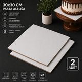 Makrakanta Profesyonel Pasta Altlığı 30X30 cm | 3mm Mdf | Dayanıklı & Şık Sunum Tabanı - 2 Adet