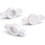 Makrakanta Silikon Mastik Tüp Kapağı 3’lü Set – Kurumayı Önleyen Vidalı Koruyucu Kapak – Tekrar Kullanılabilir - 100 - Beyaz - 38mmX19mmx10mm