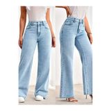 MAKRAS EXCLUSIVE Astrid Kadın Jeans Palazzo Salaş Rahat Jean Yüksek Bel Denim Kot Pantolon
