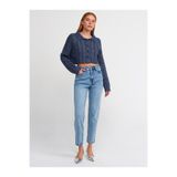 MAKRAS EXCLUSIVE Kar Yıkama Comfort Mom Jean Pantolon-Mavi