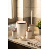 MAKRİ HOME 5 Parça Şık Beyaz Banyo Seti, Hacim: 6 litre