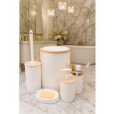 MAKRİ HOME 5'li Banyo Seti, Beyaz, Şık Hacim 6 Litre