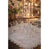 Makri Home 6’lı Boncuk Kulplu Cam Bardak Seti 100 Ml, Yükseklik 8 Cm, Ağız Çapı 7,5 cm Şık Tasarım - Şeffaf